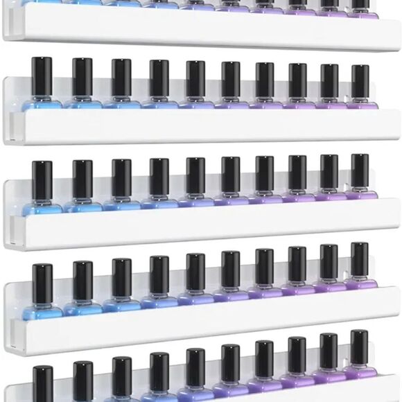 NIUBEE 6 Pack Nail Polish Rack Wall Mounted white/NIB - Picture 5 of 5